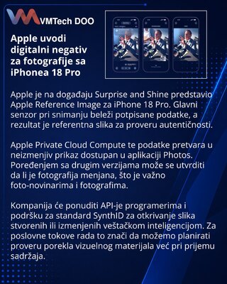 Apple представила проверку подлинности фото для iPhone 18 Pro