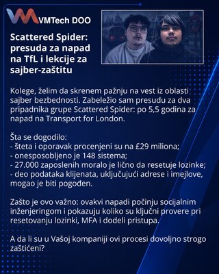 Scattered Spider: presuda za napad na TfL i lekcije za sajber-zaštitu
