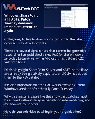 Windows, SharePoint i ADFS: Patch Tuesday ponovo traži hitnu pažnju