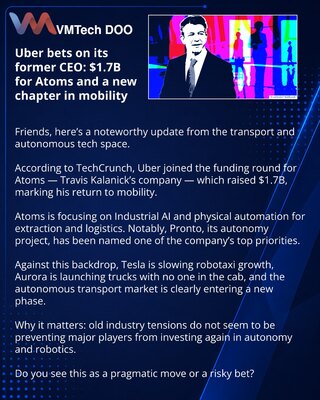 Uber ulaže u bivšeg CEO: 1,7 milijardi dolara za Atoms i novi zamah u mobilnosti