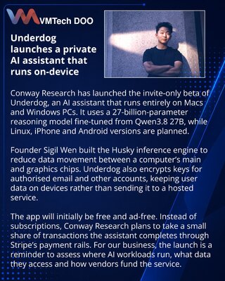 Conway Research запустила локального ИИ-ассистента Underdog