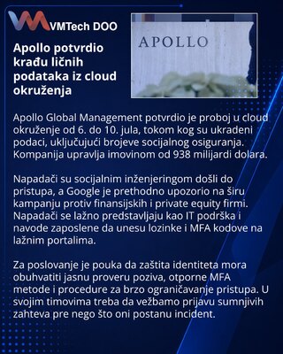 Apollo reports cloud data theft tied to social engineering