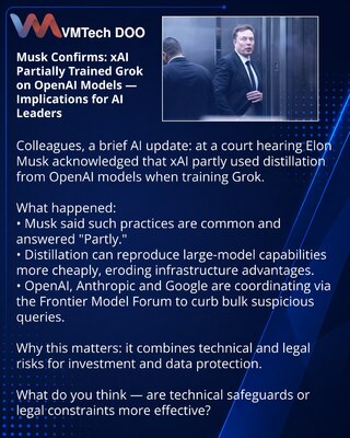 Маск подтвердил: xAI частично обучал Grok на моделях OpenAI — последствия для лидеров ИИ