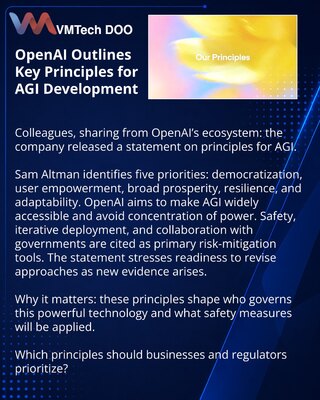 OpenAI označila ključne principe razvoja AGI