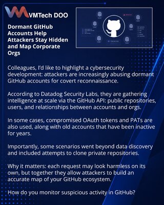 Dormant GitHub Accounts Help Attackers Stay Hidden and Map Corporate Orgs