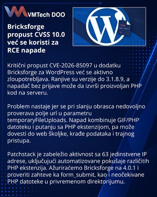 Уязвимость CVSS 10 в Bricksforge позволяет захватить WordPress-сайт