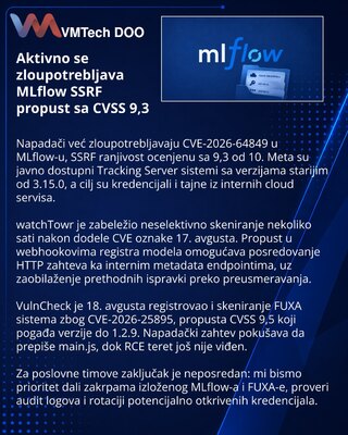 Aktivna zloupotreba MLflow SSRF propusta ugrožava cloud kredencijale