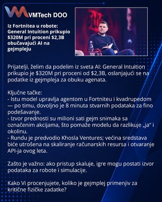 Iz Fortnitea u robote: General Intuition prikupio $320M pri proceni $2,3B obučavajući AI na gejmpleju