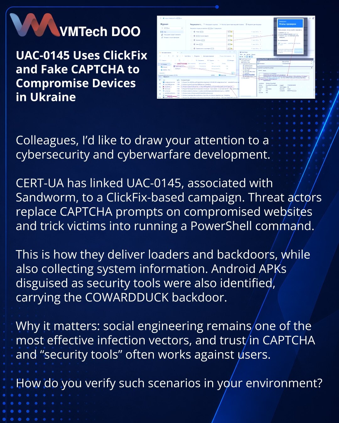 UAC-0145 Uses ClickFix and Fake CAPTCHA to Compromise Devices in Ukraine
