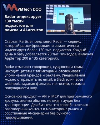 Particle Radar otvara podkaste za pretragu i AI agente