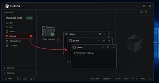 Kolege, želim da skrenem pažnju: u Cursor-u na Windowsu klonirani repozitorijum može pokrenuti zlonamerni git.exe