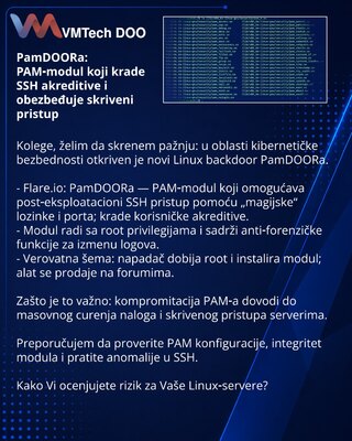 PamDOORa: PAM‑modul koji krade SSH akreditive i obezbeđuje skriveni pristup