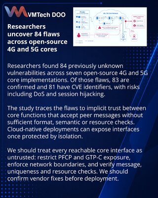В ядрах 4G и 5G нашли 84 уязвимости из-за неявного доверия