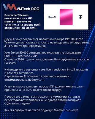 Deutsche Telekom pokazuje kako AI menja telekom ne tačkasto, već na nivou celokupnog operativnog modela