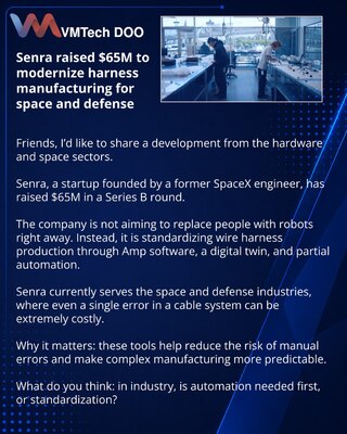 Senra je prikupio 65 miliona dolara za modernizaciju proizvodnje kablovskih snopova za svemirsku i odbrambenu industriju