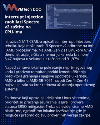 Interrupt Injection обходит защиту Spectre v2 на процессорах AMD и Intel