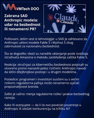 Zabrana SAD Anthropic modela: udar na bezbednost ili nenamerni PR?