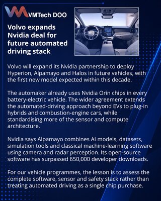 Volvo extends Nvidia partnership for automated driving systems