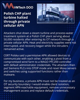Атака через частную APN остановила турбину польской ТЭЦ