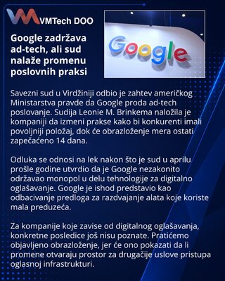 Суд США не стал разделять рекламный бизнес Google