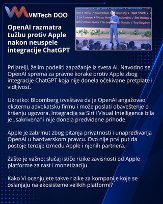 OpenAI May Sue Apple After Unsuccessful ChatGPT Integration