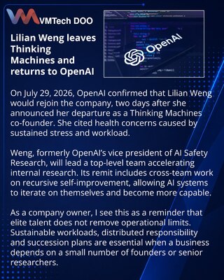 OpenAI vraća Lilian Weng da vodi tim za interna AI istraživanja
