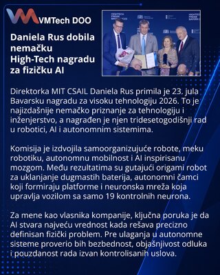 Бавария наградила Даниэлу Рус за разработки в робототехнике и физическом ИИ