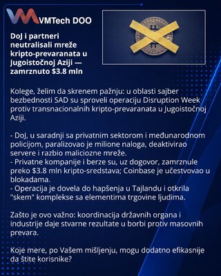 DoJ i partneri neutralisali mreže kripto-prevaranata u Jugoistočnoj Aziji — zamrznuto $3.8 mln