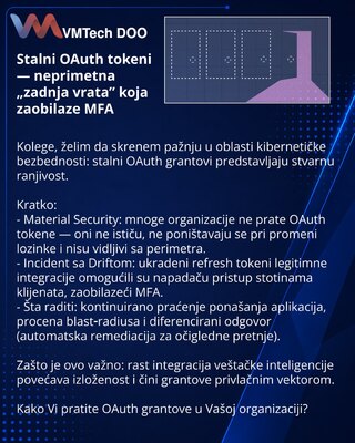 Persistent OAuth tokens — an invisible "backdoor" bypassing MFA
