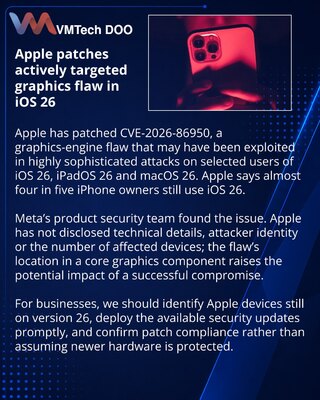Apple устранила эксплуатируемую уязвимость в iOS 26 и macOS 26