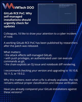 GitLab RCE PoC: почему самоуправляемым инсталляциям стоит срочно проверить обновления