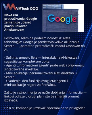 Новая эпоха поиска: Google заменяет «десять синих ссылок» на AI‑опыт