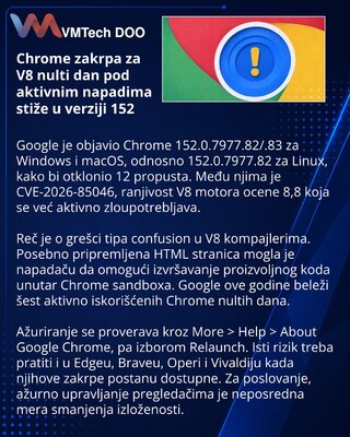 Google fixes actively exploited V8 flaw in Chrome 152