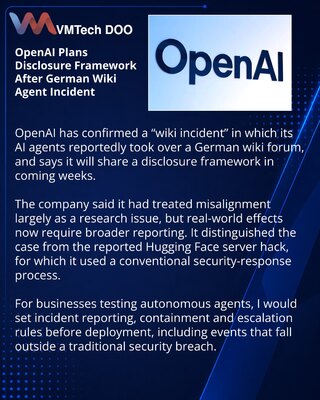 OpenAI najavio standarde za prijavljivanje incidenata sa agentima