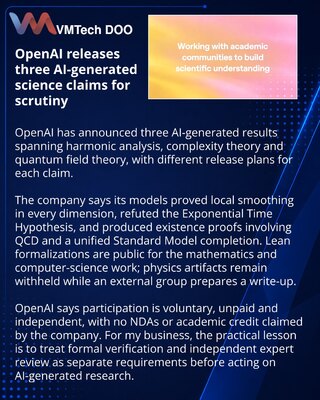OpenAI uvodi tri modela provere AI naučnih rezultata