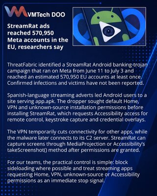 StreamRat Android Trojan Used in Meta Streaming-Ad Campaign