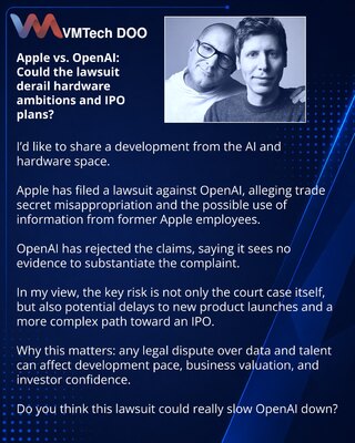 Apple против OpenAI: ударит ли иск по hardware-амбициям и планам IPO?