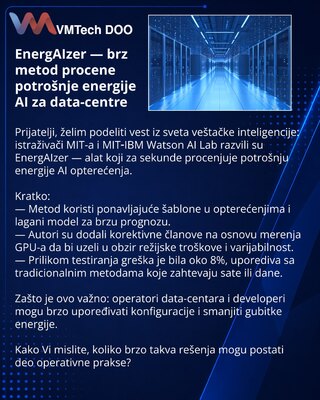 EnergAIzer — brz metod procene potrošnje energije AI za data-centre