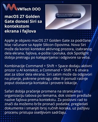 macOS 27 Golden Gate получила Siri с доступом к контексту экрана