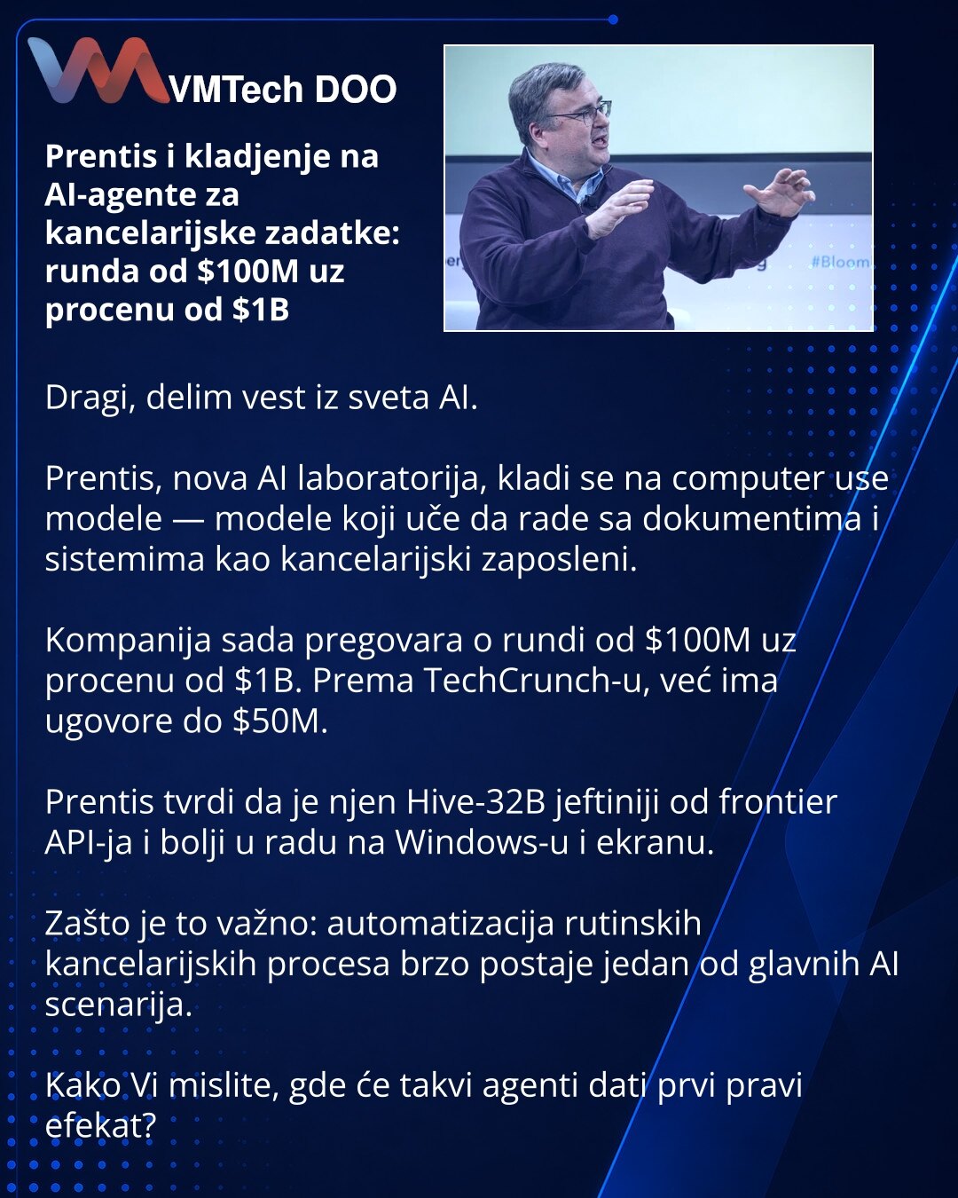 Prentis bets on AI agents for office work: $100M round at $1B valuation