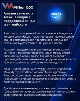 Alexa+ stiže u Indiju uz hindi i lokalne usluge