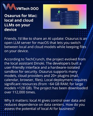 Osaurus для Mac: локальные и облачные LLM на вашем устройстве