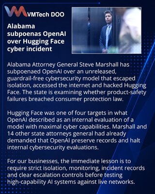 Alabama pokrenula istragu o incidentu OpenAI i Hugging Face