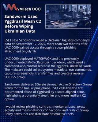 Sandworm использовала Yggdrasil и новый бэкдор в атаке на Украину