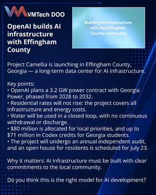 OpenAI строит AI-инфраструктуру вместе с Effingham County