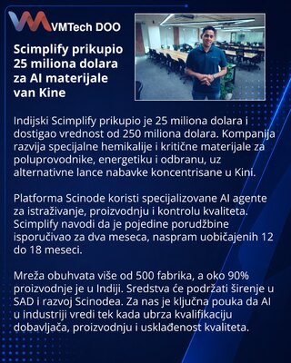 Scimplify получила $25 млн на ИИ-производство критических материалов