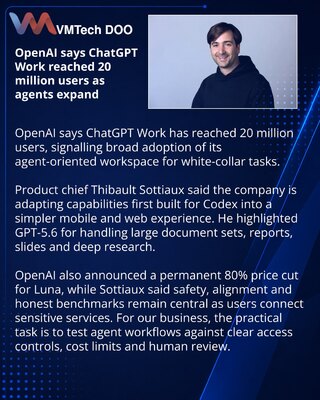 OpenAI links ChatGPT Work’s 20 million users to agent adoption