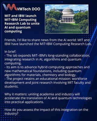 MIT i IBM pokreću MIT‑IBM Computing Research Lab za spajanje veštačke inteligencije i kvantnih računara