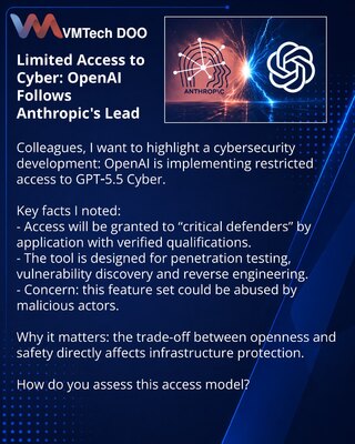 Ograničen pristup Cyber: OpenAI treba da sledi primer Anthropic
