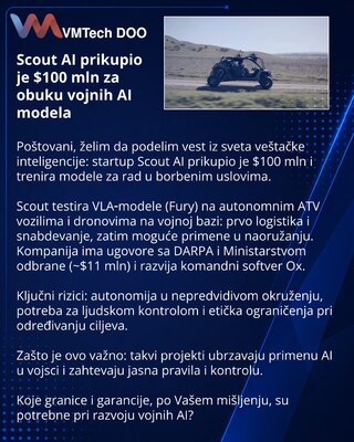 Scout AI prikupio je $100 mln za obuku vojnih AI modela
